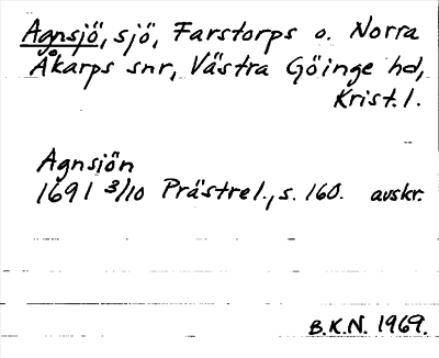 Bild på arkivkortet för arkivposten Agnsjö