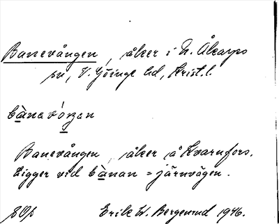 Bild på arkivkortet för arkivposten Banevången