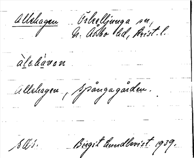 Bild på arkivkortet för arkivposten Allehagen