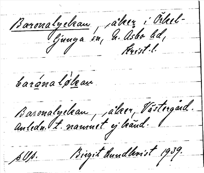 Bild på arkivkortet för arkivposten Baronalyckan