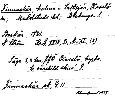 Bild på arkivkortet för arkivposten Finnaskär