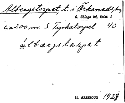 Bild på arkivkortet för arkivposten Albergstorpet