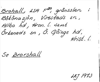 Bild på arkivkortet för arkivposten Brohall, se Brorshall