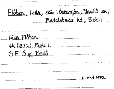 Bild på arkivkortet för arkivposten Flöten, Lilla