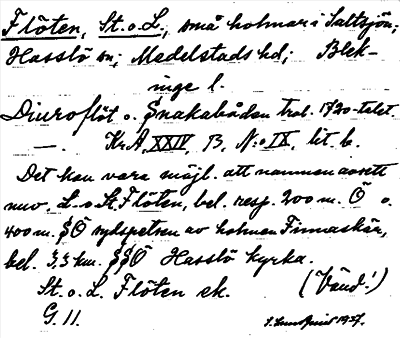 Bild på arkivkortet för arkivposten Flöten, St. o. L.