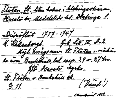 Bild på arkivkortet för arkivposten Flöten, St.