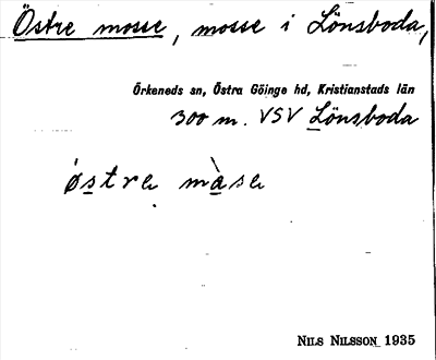 Bild på arkivkortet för arkivposten Östre mosse