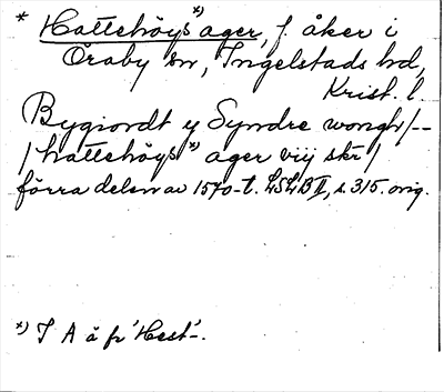 Bild på arkivkortet för arkivposten *Hattehöys ager