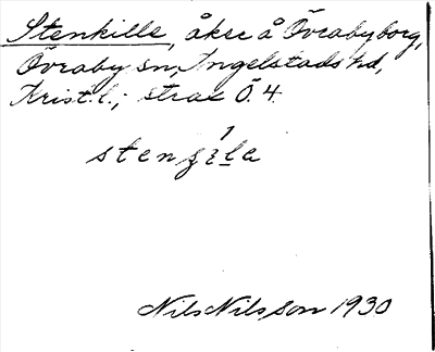 Bild på arkivkortet för arkivposten Stenkille