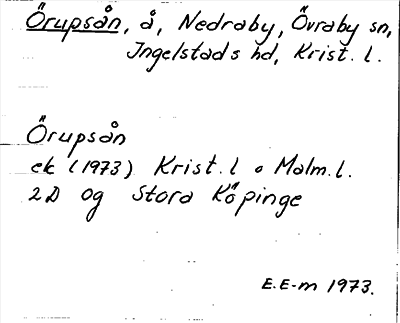 Bild på arkivkortet för arkivposten Örupsån