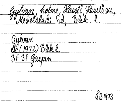 Bild på arkivkortet för arkivposten Gylvan