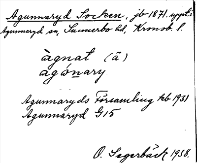 Bild på arkivkortet för arkivposten Agunnaryd Socken