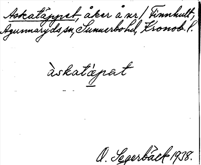 Bild på arkivkortet för arkivposten Askatäppet