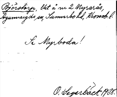 Bild på arkivkortet för arkivposten Björstorp
