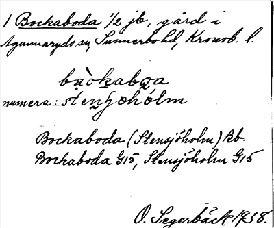 Bild på arkivkortet för arkivposten Bockaboda