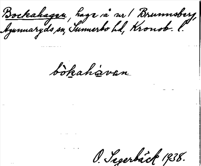 Bild på arkivkortet för arkivposten Bockahagar