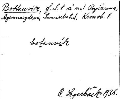 Bild på arkivkortet för arkivposten Bottenvik