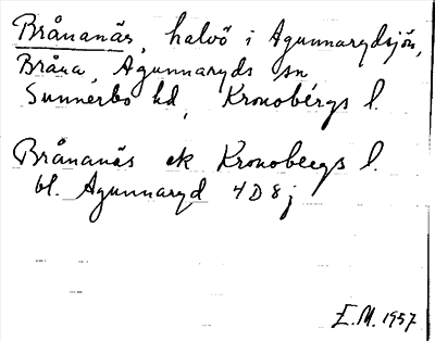 Bild på arkivkortet för arkivposten Brånanäs