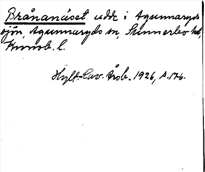 Bild på arkivkortet för arkivposten Brånanäset