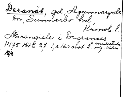 Bild på arkivkortet för arkivposten Deranäs