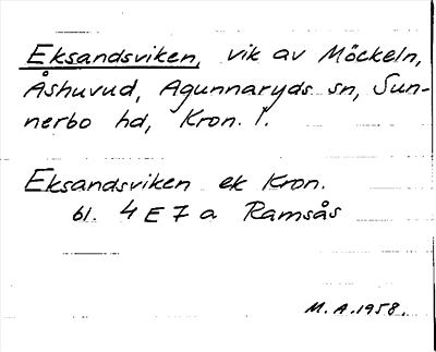 Bild på arkivkortet för arkivposten Eksandsviken