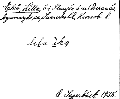 Bild på arkivkortet för arkivposten Ekö, Lilla
