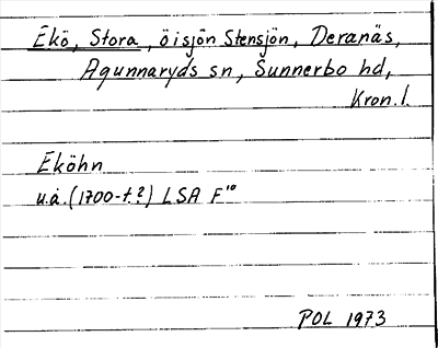 Bild på arkivkortet för arkivposten Ekö. Stora