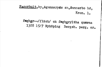 Bild på arkivkortet för arkivposten Fagerhult