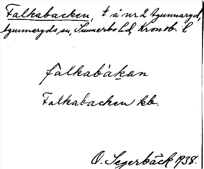 Bild på arkivkortet för arkivposten Falkabacken