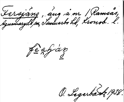 Bild på arkivkortet för arkivposten Fersjäng