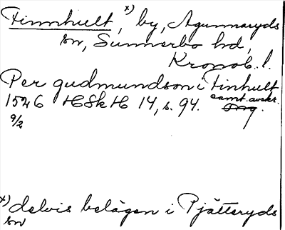Bild på arkivkortet för arkivposten Finnhult