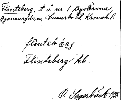 Bild på arkivkortet för arkivposten Flinteberg