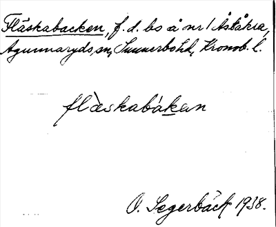 Bild på arkivkortet för arkivposten Fläskabacken