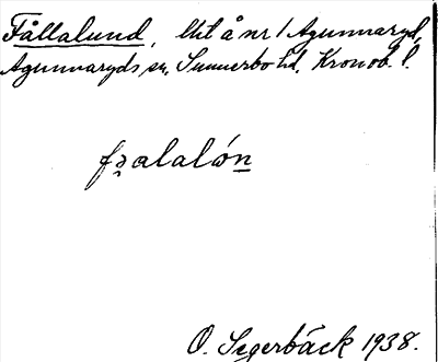 Bild på arkivkortet för arkivposten Fållalund