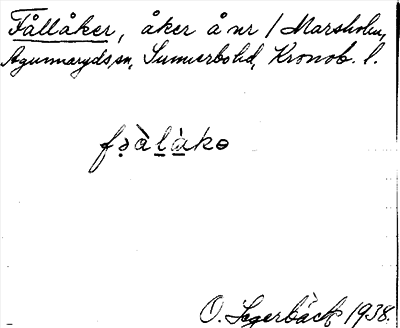 Bild på arkivkortet för arkivposten Fållåker