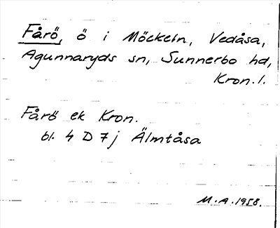 Bild på arkivkortet för arkivposten Fårö