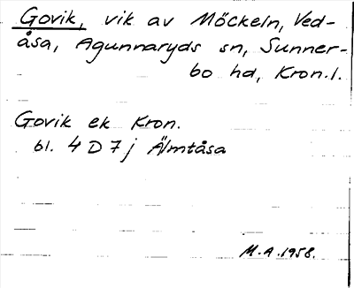 Bild på arkivkortet för arkivposten Govik