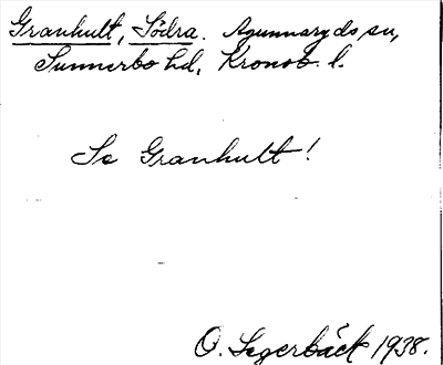 Bild på arkivkortet för arkivposten Granhult, Södra