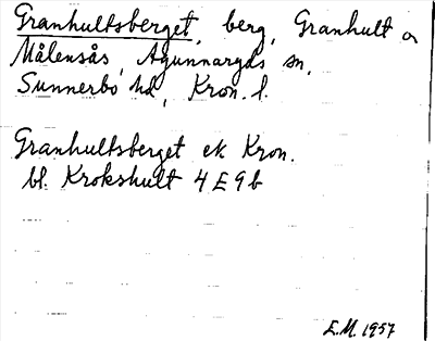 Bild på arkivkortet för arkivposten Granhultsberget