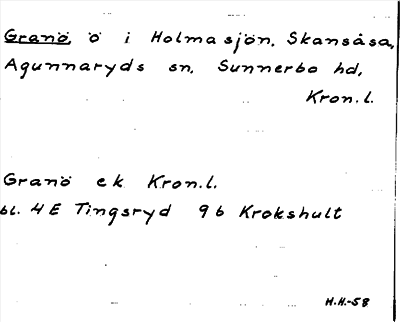 Bild på arkivkortet för arkivposten Granö