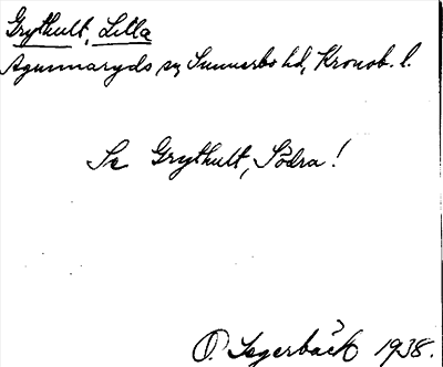 Bild på arkivkortet för arkivposten Grythult, Lilla