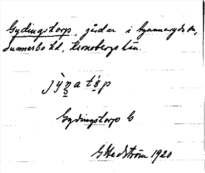 Bild på arkivkortet för arkivposten Gydingstorp