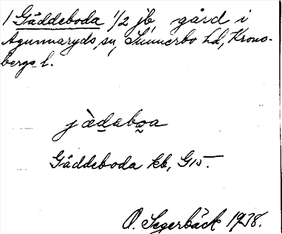 Bild på arkivkortet för arkivposten Gäddeboda
