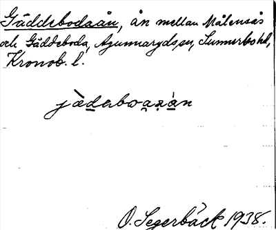 Bild på arkivkortet för arkivposten Gäddebodaån