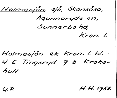 Bild på arkivkortet för arkivposten Holmasjön