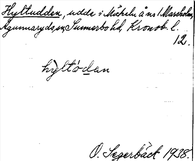 Bild på arkivkortet för arkivposten Hyltudden