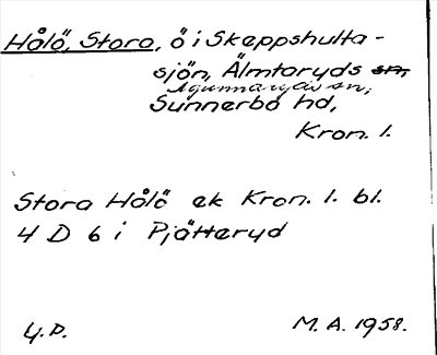 Bild på arkivkortet för arkivposten Hålö, Storo