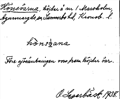 Bild på arkivkortet för arkivposten Hönsöarna