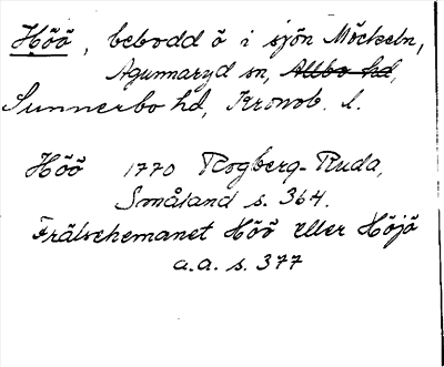 Bild på arkivkortet för arkivposten Höö