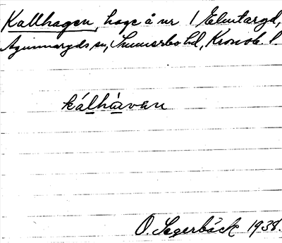 Bild på arkivkortet för arkivposten Kallhagen